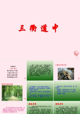 五年级语文下册《三衢道中》教学课件 教科版-教科版小学五年级下册语文课件