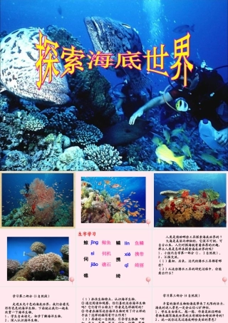 五年级语文下册《探索海底世界》教学课件（详细解读） 教科版