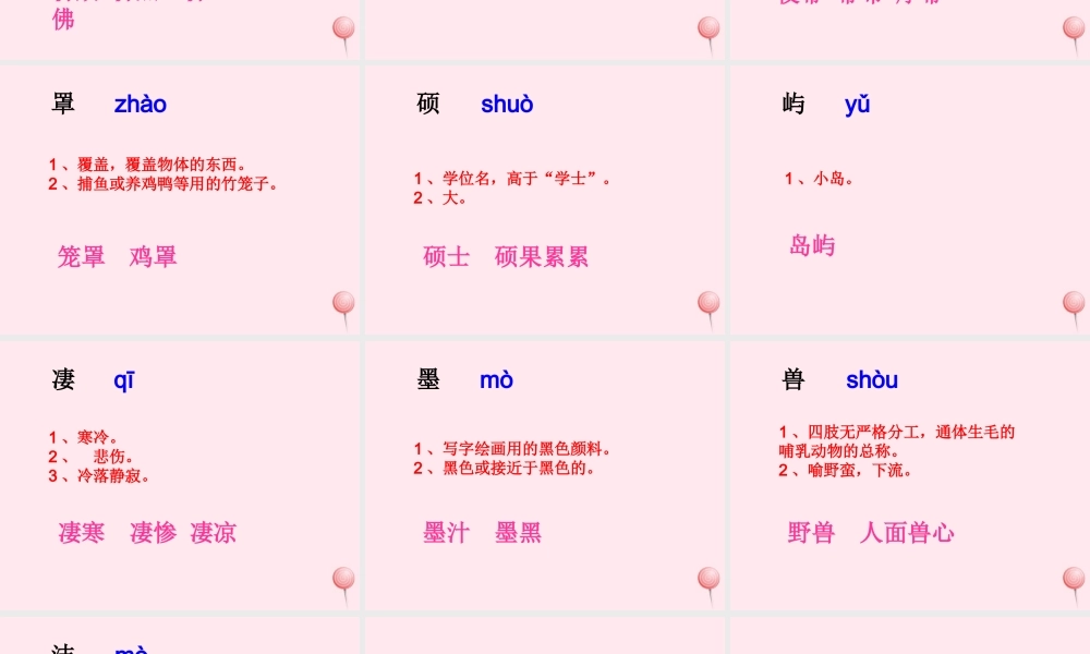 五年级语文下册《我爱大海》生字学习 教科版