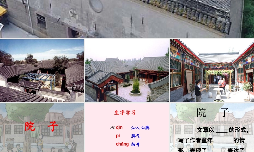 五年级语文下册《院子》教学课件 教科版