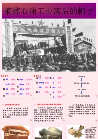 五年级语文下册《摘掉石油工业落后的帽子》教学课件（简要参考） 教科版