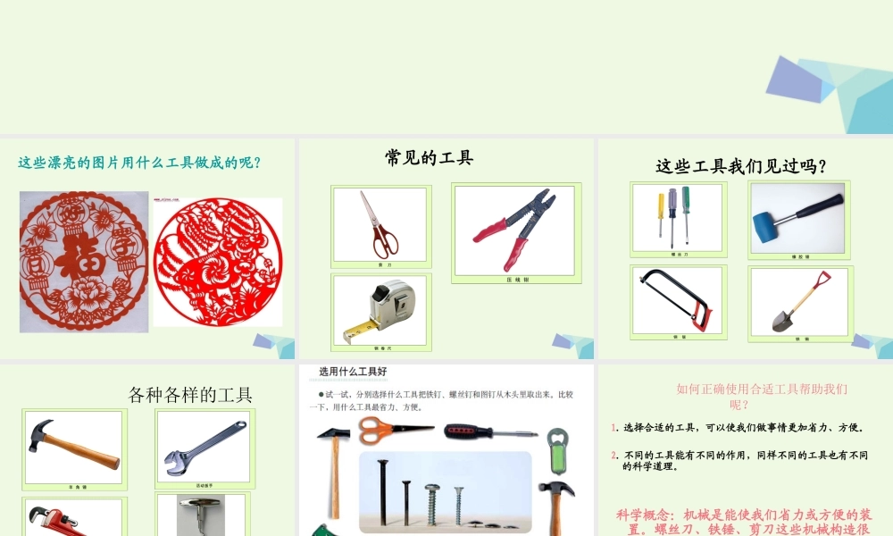 六年级科学上册 1.1 使用工具课件1 教科版-教科版小学六年级上册自然科学课件