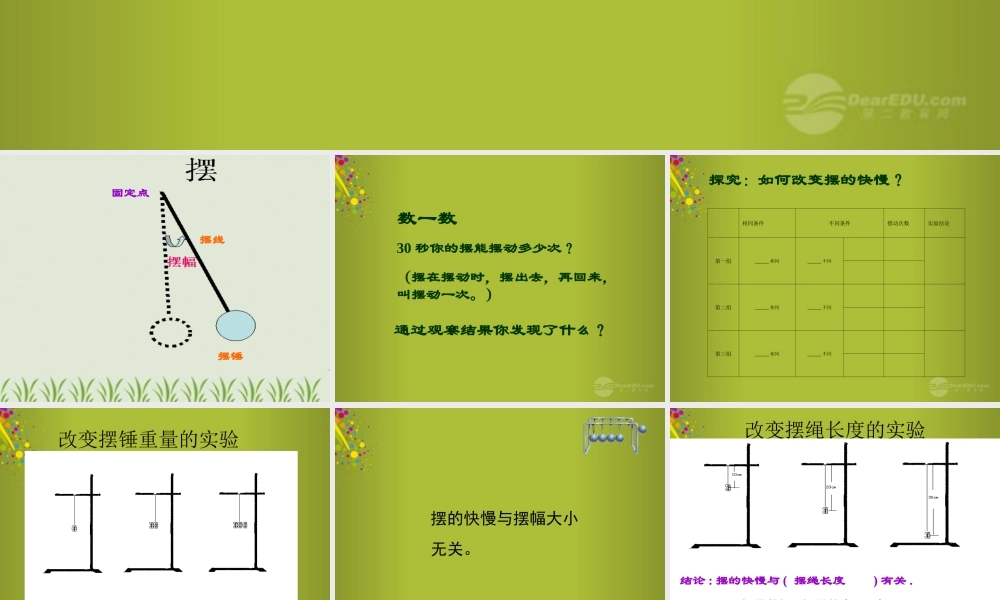 六年级科学下册《摆的秘密》课件2 青岛版
