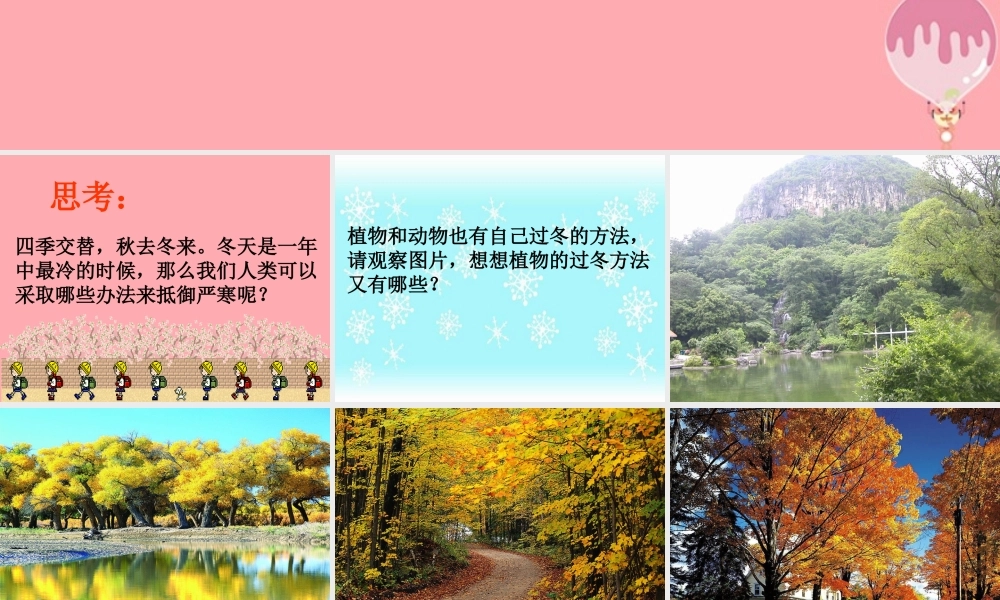 六年级科学上册 第动植物是怎样过冬的课件3 鄂教版-鄂教级上册自然科学课件