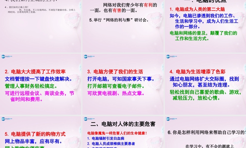 六年级科学下册《电脑与网络》课件 青岛版