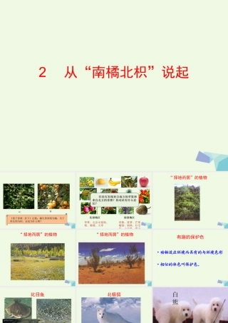 六年级科学上册 1.2 从南橘北枳说起课件1 湘教版-湘教版小学六年级上册自然科学课件
