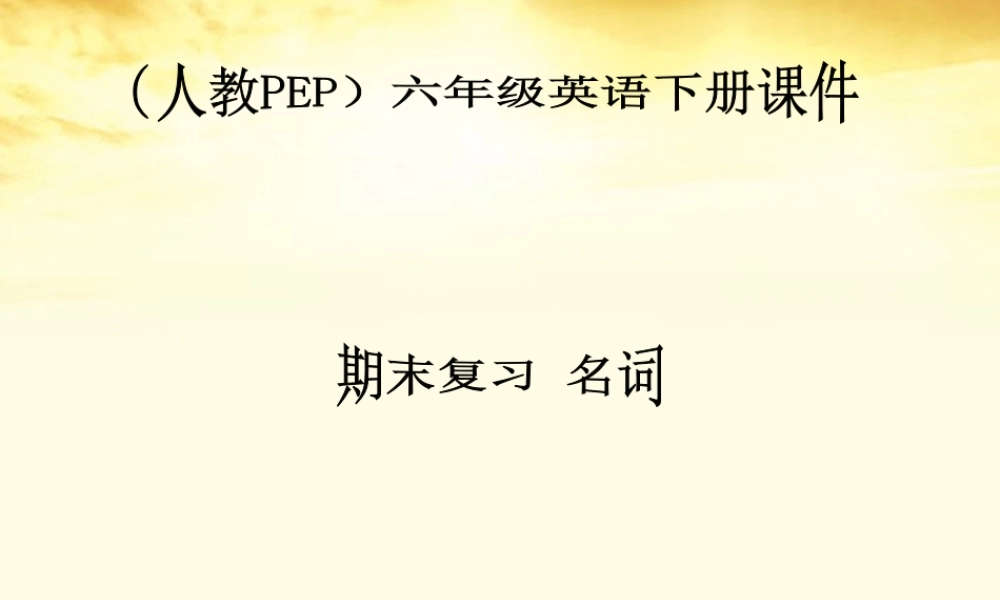 六年级英语下册 期末复习 名词课件 人教PEP