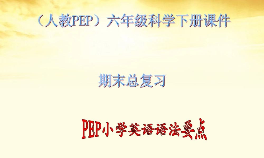 六年级英语下册 期末总复习 语法要点课件 人教PEP
