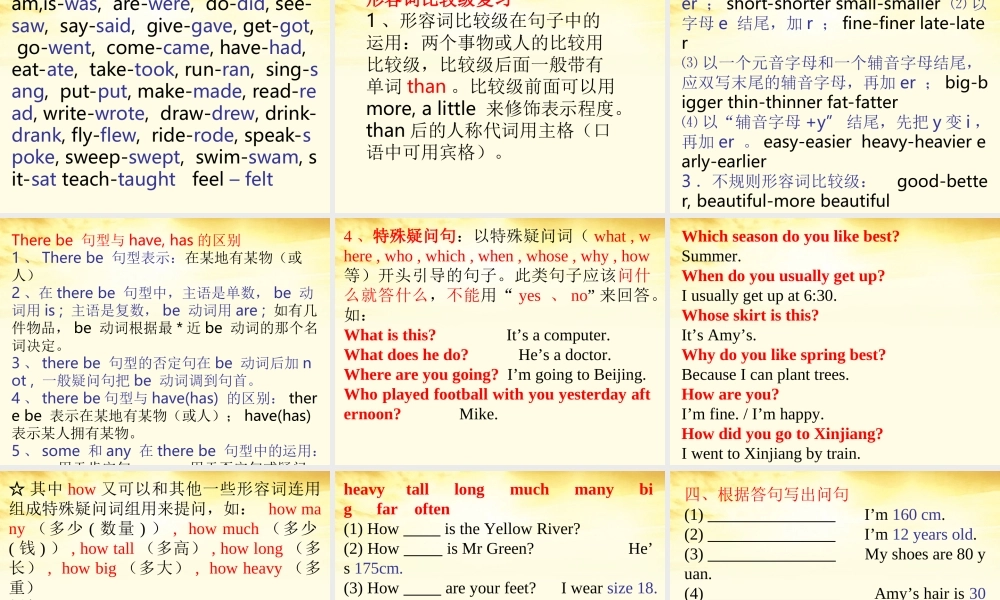 六年级英语下册 期末总复习 语法要点课件 人教PEP