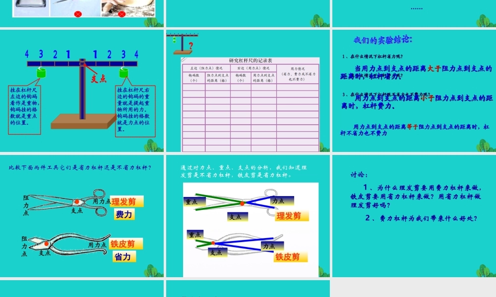 六年级科学上册 1.2 杠杆的科学课件3 教科版-教科版小学六年级上册自然科学课件