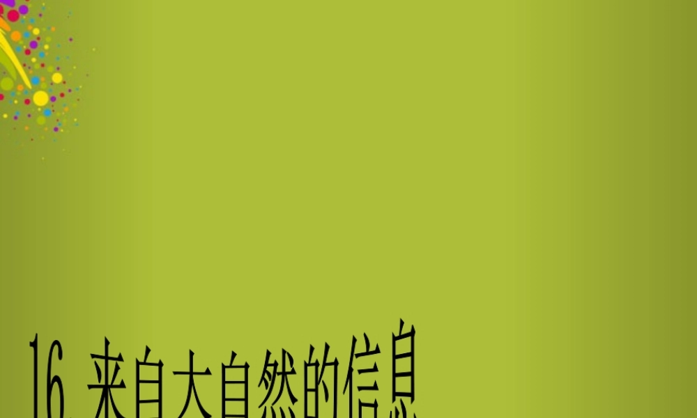 六年级科学下册《来自大自然的信息》课件5 青岛版