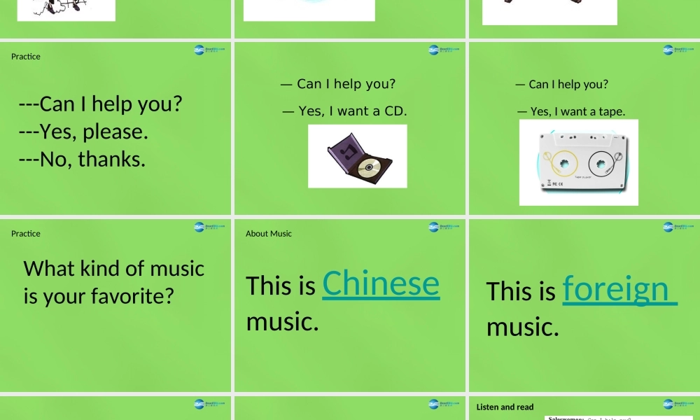 六年级英语下册《Lesson 6 I want a CD》课件4 陕旅版