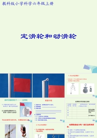 六年级科学上册 1.5 定滑轮和动滑轮课件2 教科版-教科版小学六年级上册自然科学课件