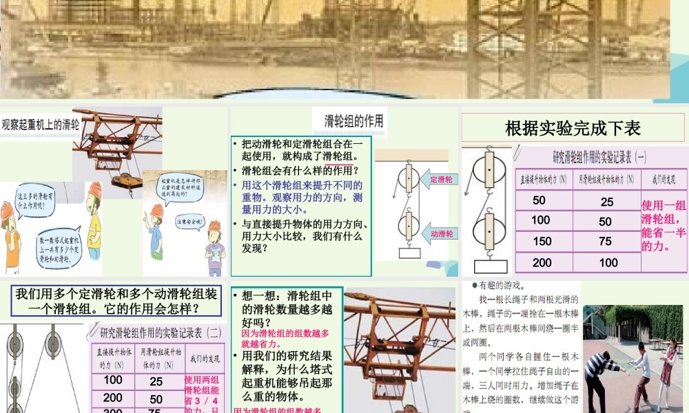 六年级科学上册 1.6 滑轮组课件2 教科版-教科版小学六年级上册自然科学课件