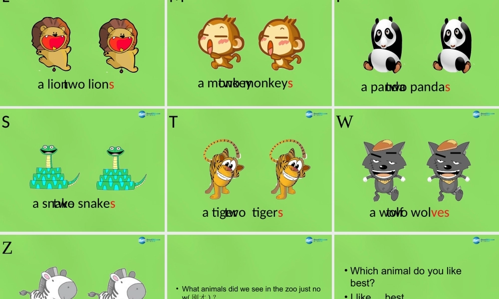 六年级英语下册《Lesson 11 I love animals》课件2 陕旅版