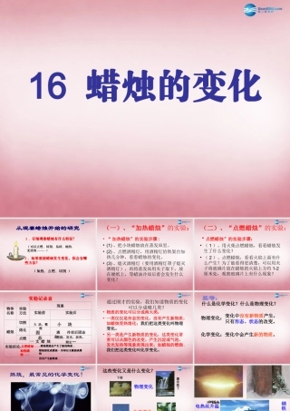 六年级科学上册 第2单元 5 蜡烛的变化课件1 青岛版