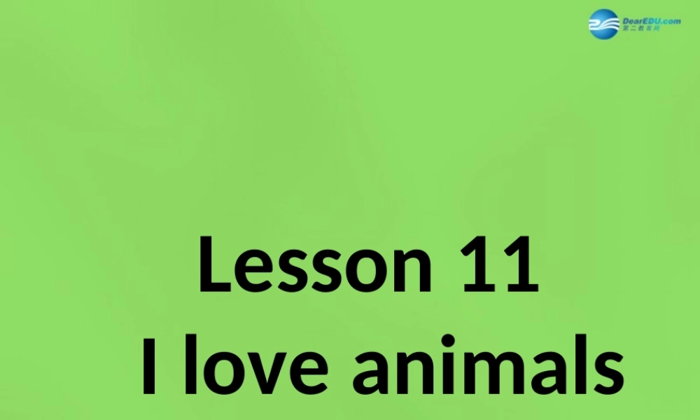 六年级英语下册《Lesson 11 I love animals》课件3 陕旅版