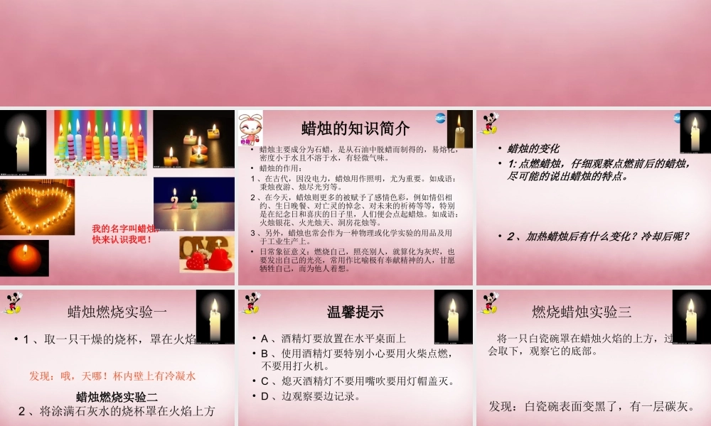 六年级科学上册 第2单元 5 蜡烛的变化课件6 青岛版