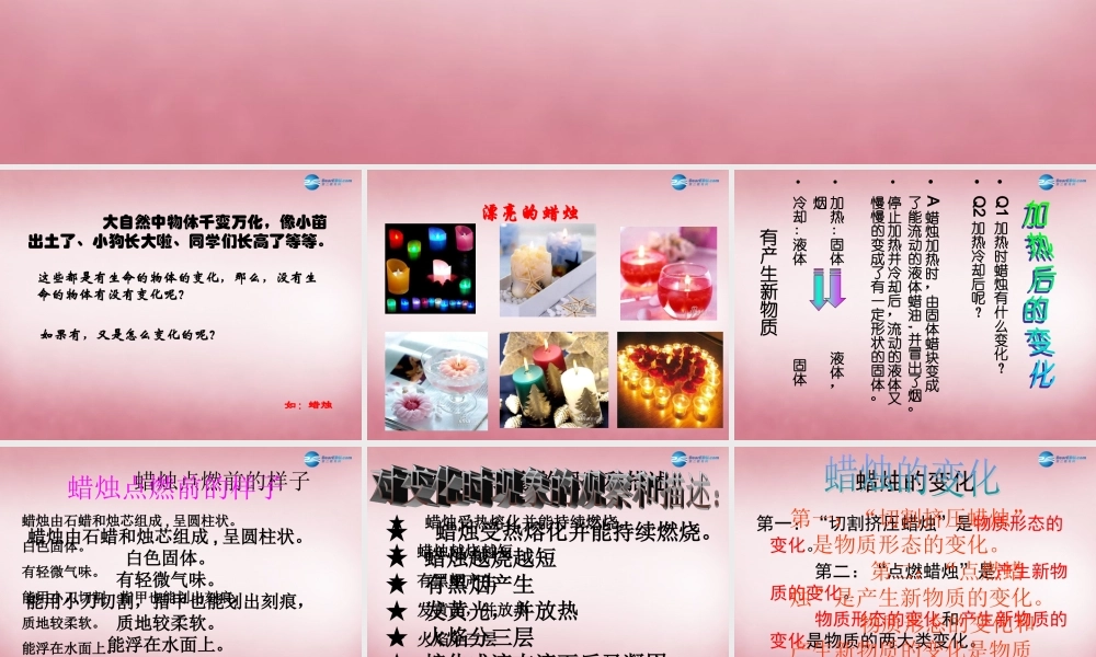 六年级科学上册 第2单元 5 蜡烛的变化课件7 青岛版