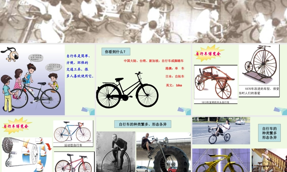 六年级科学上册 1.8 自行车上的简单机械课件1 教科版-教科版小学六年级上册自然科学课件