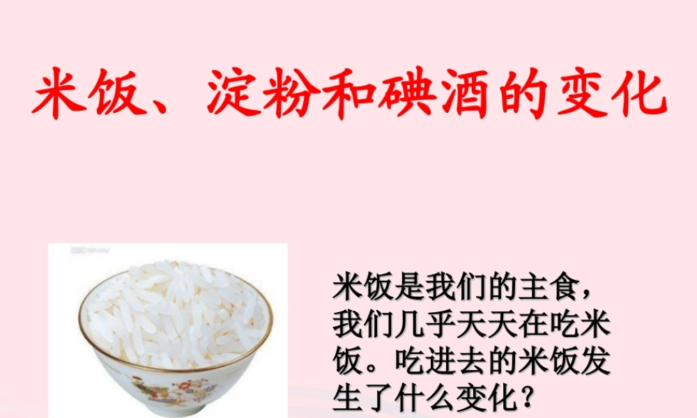 六年级科学下册 第二单元 物质的变化 3 米饭 淀粉和碘酒的变化课件2 教科版-教科版小学六年级下册自然科学课件
