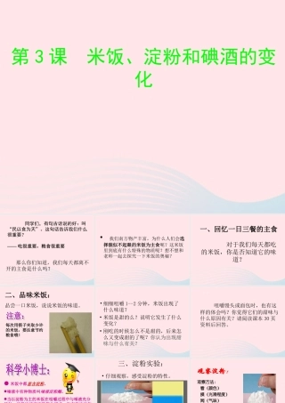 六年级科学下册 第二单元 物质的变化 3 米饭淀粉和碘酒的变化课件4 教科版-教科版小学六年级下册自然科学课件