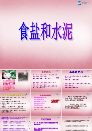 六年级科学上册 第2单元 6 食盐和水泥课件1 青岛版