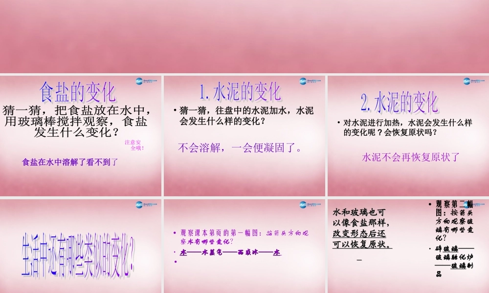 六年级科学上册 第2单元 6 食盐和水泥课件6 青岛版