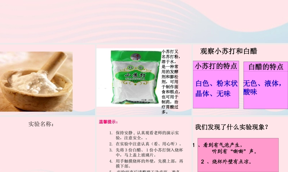 六年级科学下册 第二单元 物质的变化 4 小苏打和白醋的变化课件2 教科版-教科版小学六年级下册自然科学课件