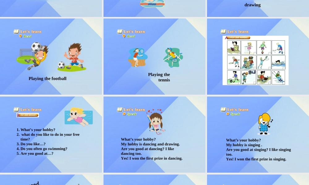 六年级英语下册《Unit 12 Free time》（Lesson 67）课件 人教新起点-人教新起点小学六年级下册英语课件