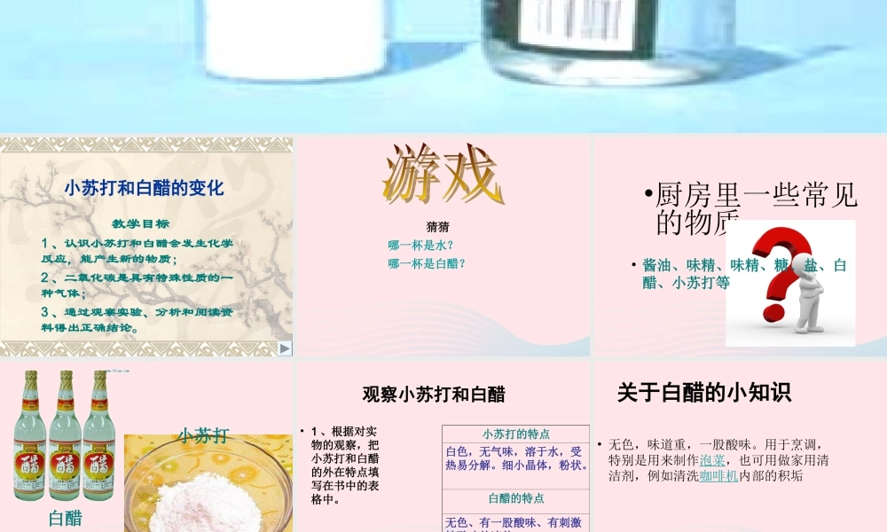六年级科学下册 第二单元 物质的变化 4 小苏打和白醋的变化课件3 教科版-教科版小学六年级下册自然科学课件