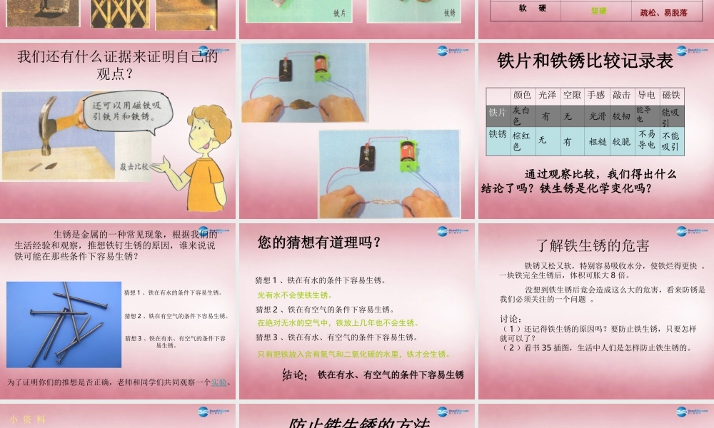 六年级科学上册 第2单元 7 铁生锈课件1 青岛版