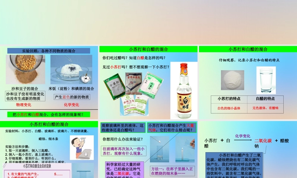 六年级科学下册 第二单元 物质的变化 4小苏打和白醋的变化课件 教科版-教科版小学六年级下册自然科学课件
