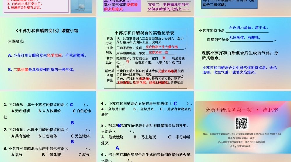 六年级科学下册 第二单元 物质的变化 4小苏打和白醋的变化课件 教科版-教科版小学六年级下册自然科学课件