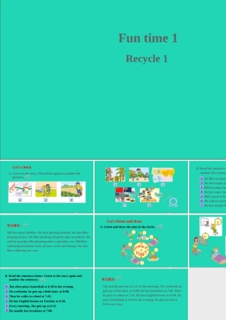 六年级英语上册 Fun time 1（Recycle 1）Recycle 1课件
