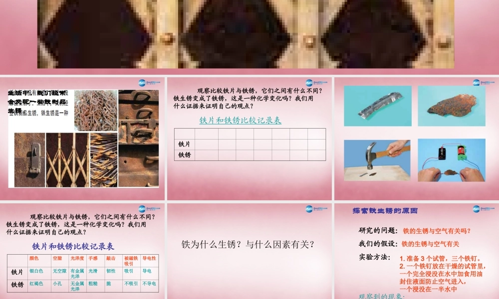 六年级科学上册 第2单元 7 铁生锈课件5 青岛版