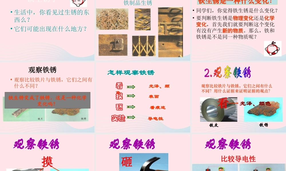 六年级科学下册 第二单元 物质的变化 5 铁生锈了课件 教科版-教科版小学六年级下册自然科学课件