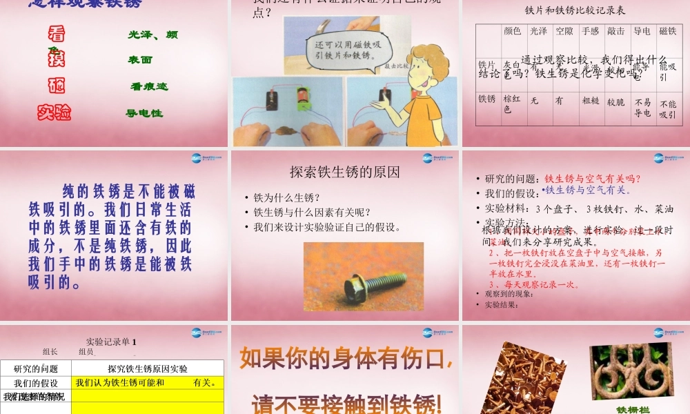 六年级科学上册 第2单元 7 铁生锈课件7 青岛版