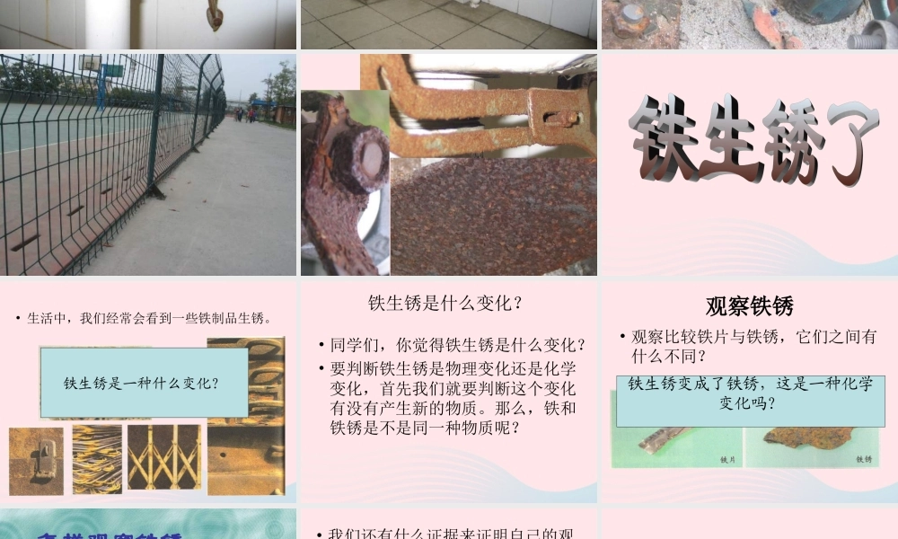 六年级科学下册 第二单元 物质的变化 5 铁生锈了课件2 教科版-教科版小学六年级下册自然科学课件