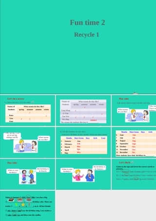 六年级英语上册 Fun time 2（Recycle 1）课件+素材 人教精通版（三起）
