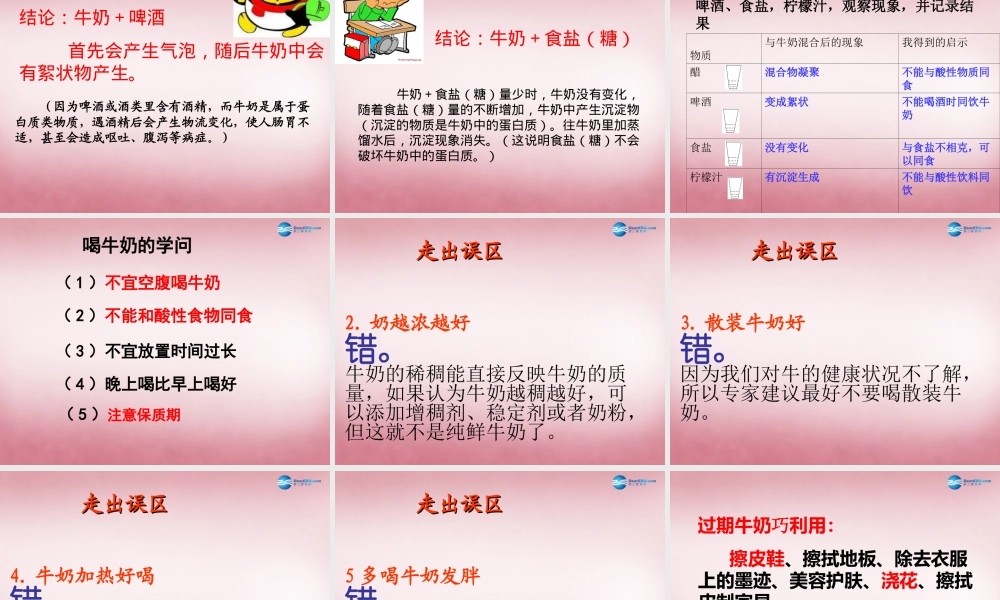 六年级科学上册 第2单元 8 牛奶的变化课件2 青岛版