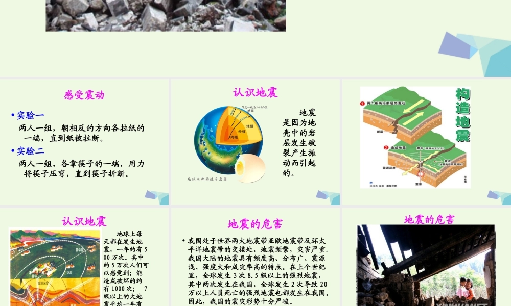 六年级科学上册 3.2 地震课件1 湘教版-湘教版小学六年级上册自然科学课件