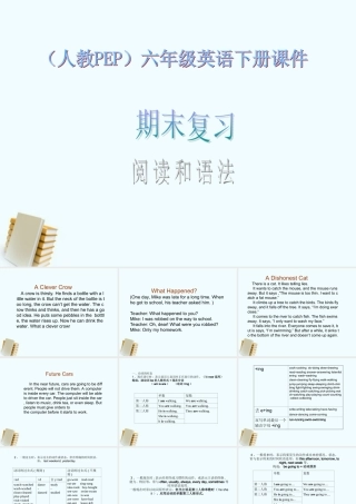 六年级英语下册《期末复习 阅读和语法 1》课件 人教版PEP