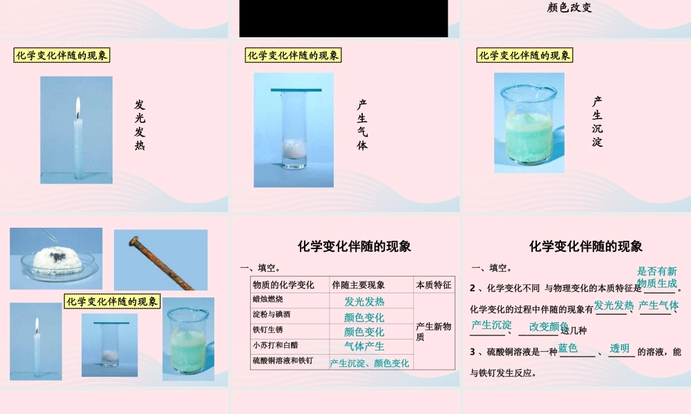 六年级科学下册 第二单元 物质的变化 6 化学变化伴随的现象课件 教科版-教科版小学六年级下册自然科学课件