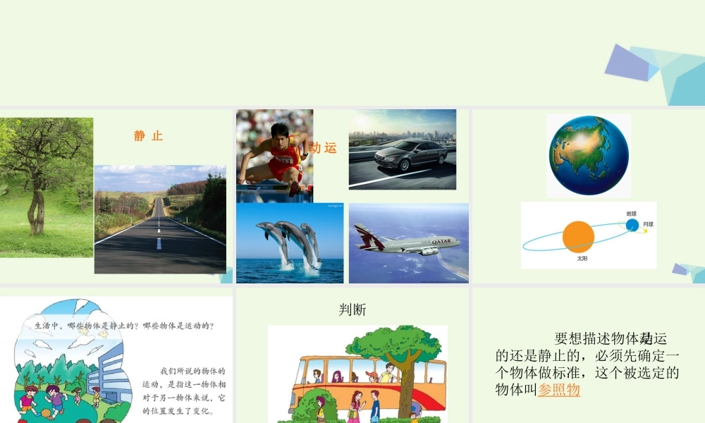 六年级科学上册 静止和运动课件1 青岛版-青岛版小学六年级上册自然科学课件