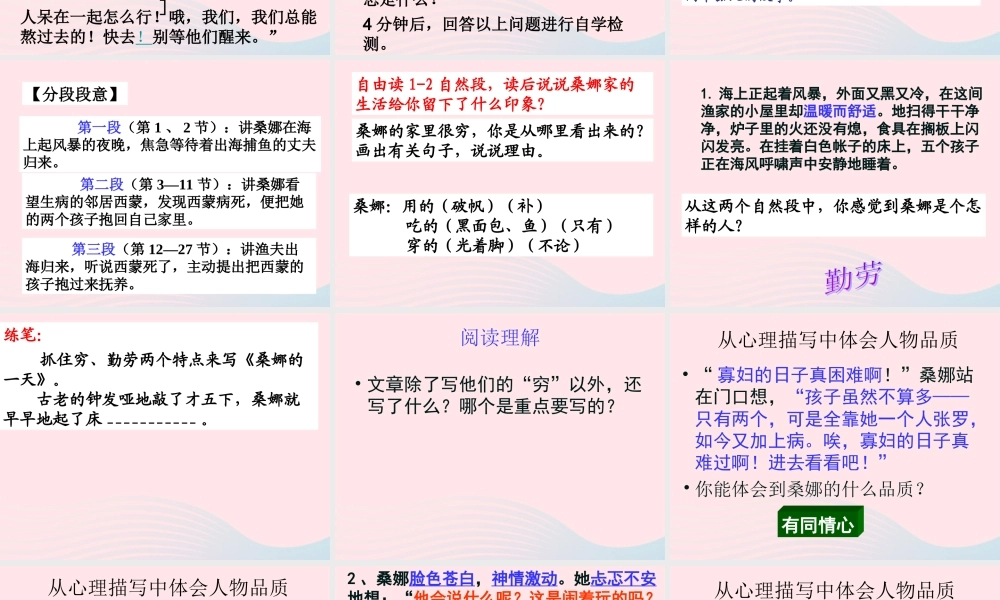 六年级语文上册 1.2 穷人课件2 北师大版-北师大版小学六年级上册语文课件