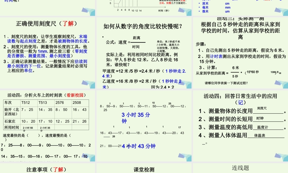 六年级科学上册 距离和时间课件1 青岛版-青岛版小学六年级上册自然科学课件