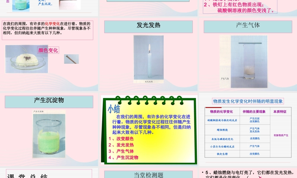 六年级科学下册 第二单元 物质的变化 6《化学变化伴随的现象》课件 教科版-教科版小学六年级下册自然科学课件