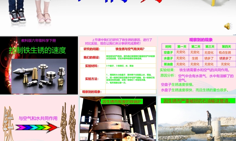 六年级科学下册 第二单元 物质的变化 7 控制铁生锈的速度课件1 教科版-教科版小学六年级下册自然科学课件