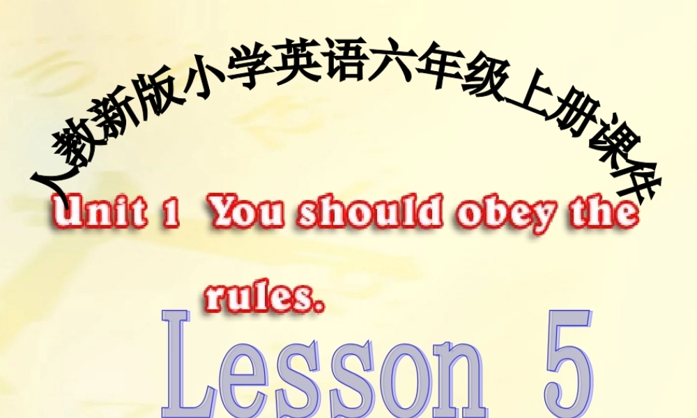 六年级英语上册 Lesson5课件 人教新版